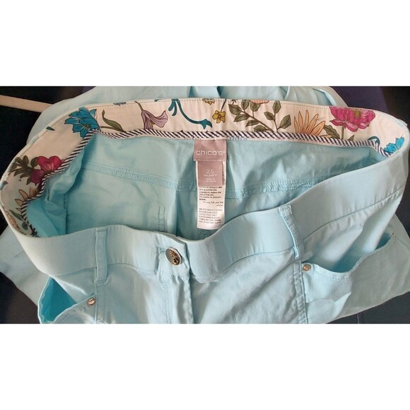 Chico’s Women’s Pants Size 2.5 (L) Light Blue Stretch Cotton Nylon Utility Style - Picture 9 of 9